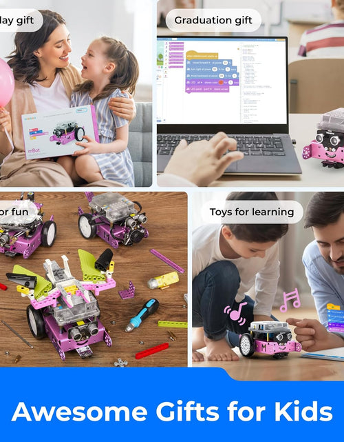 Load image into Gallery viewer, Mbot Robot Kit, STEM Projects for Kids Ages 8-12 Learn to Code with Scratch Arduino, Robot Kit for Kids, STEM Toys for Kids,Computer Programming for Beginners Gift for Boys and Girls 8 Pink
