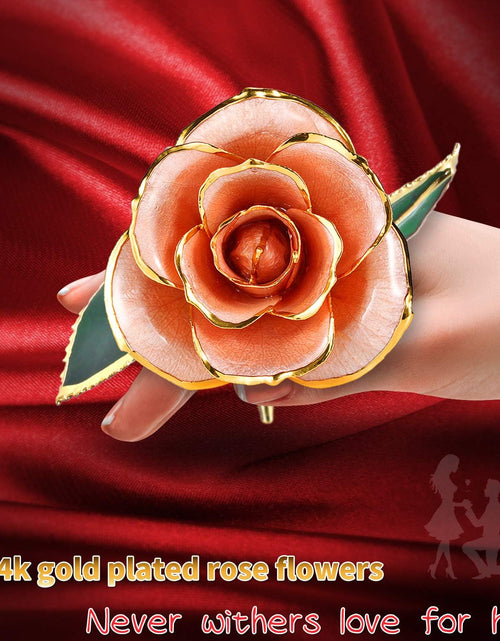 Load image into Gallery viewer, 24K Gold Rose, Gold Dipped Rose Made from Real Rose Best Gifts for Her and Great Gifts for Wife, Pink with Stand
