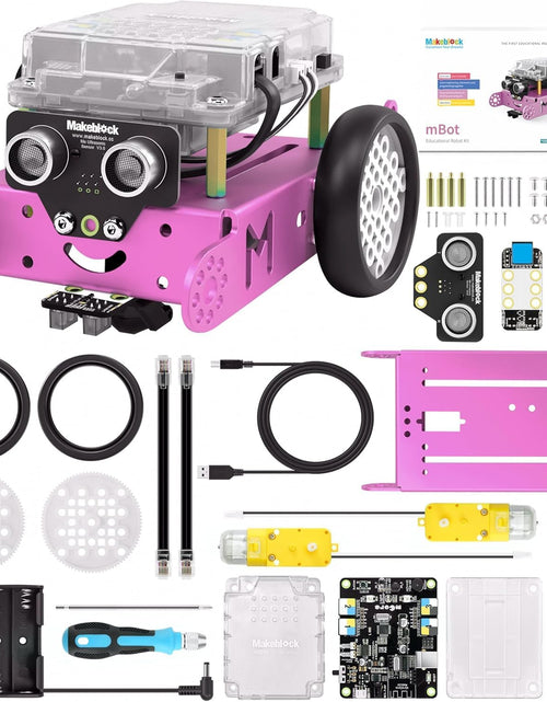 Load image into Gallery viewer, Mbot Robot Kit, STEM Projects for Kids Ages 8-12 Learn to Code with Scratch Arduino, Robot Kit for Kids, STEM Toys for Kids,Computer Programming for Beginners Gift for Boys and Girls 8 Pink
