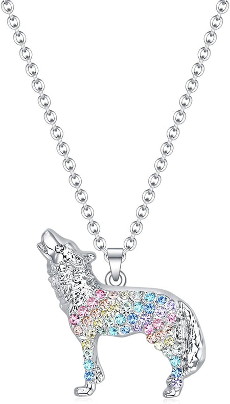 Girls Rainbow Mermaid Unicorn Dinosaur Animal Necklace Gifts,Cat Horse Elephant Pendant Jewelry for Women Boys Teen Girls